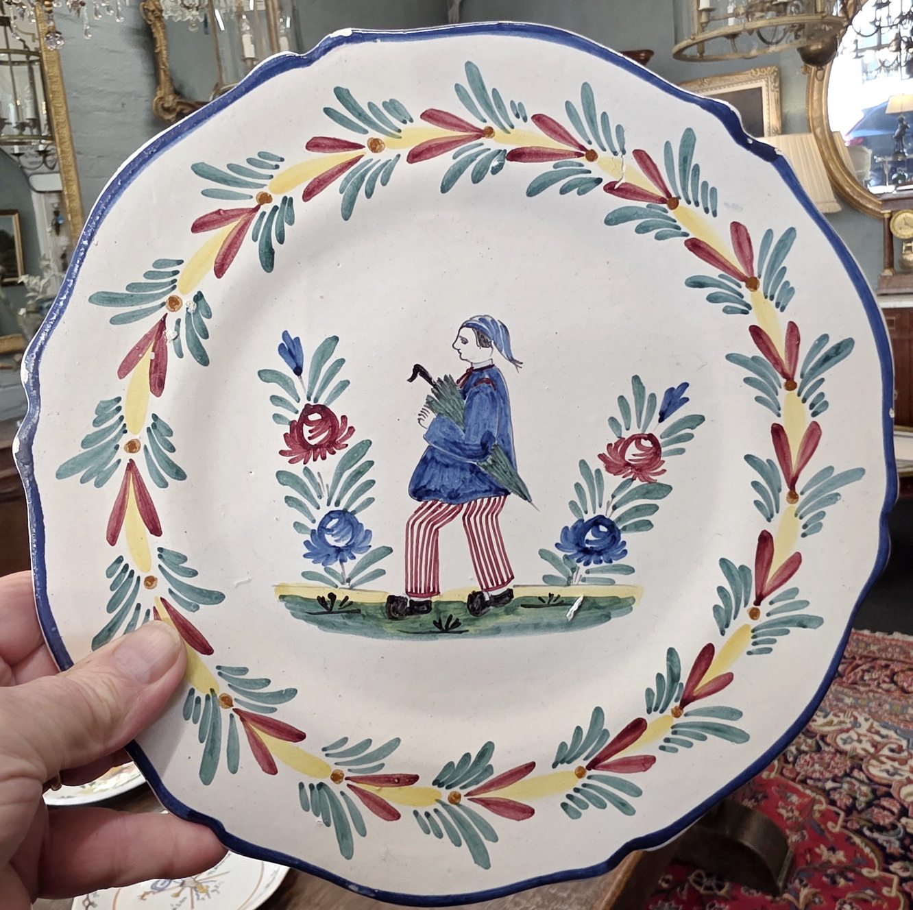 A pair of Quimper Plates